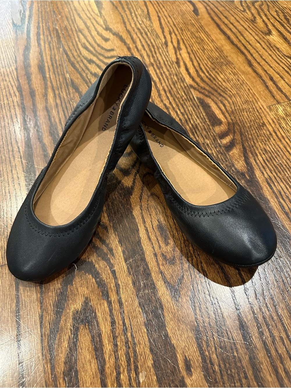 Lucky Brand Black Leather Ballet Flats